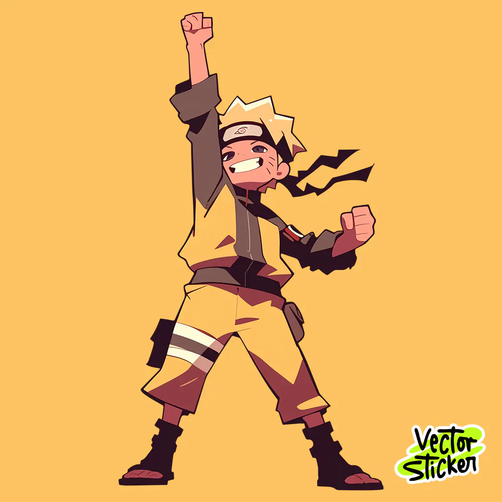 Naruto Cartoon Pose High-Resolution PNG Sticker