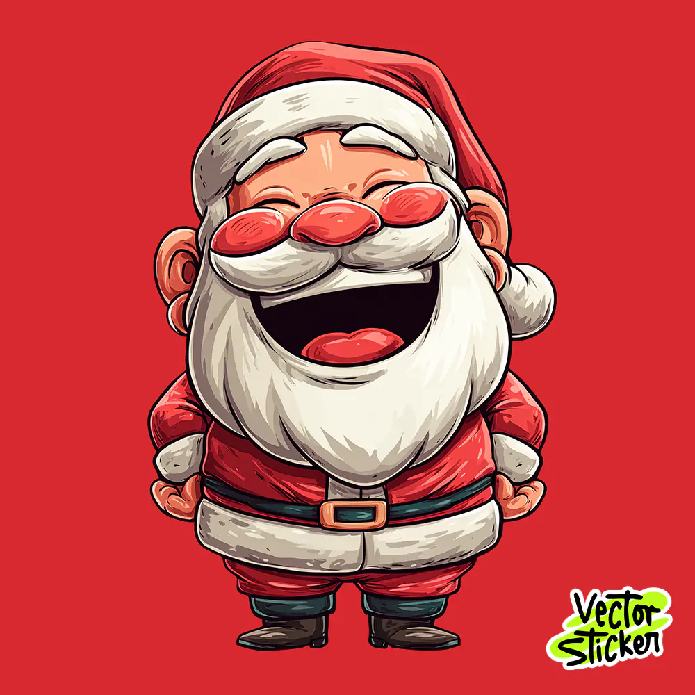 Joyful Big Santa Sticker PNG