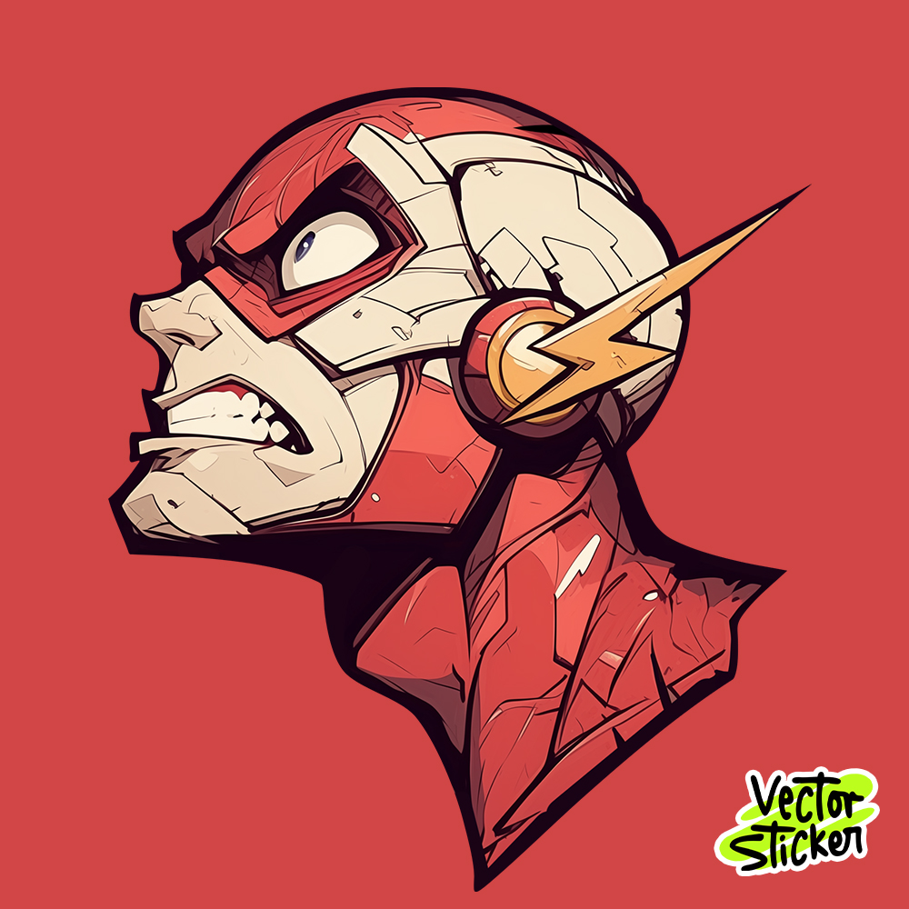 The Flash – Speedster Superhero Sticker Design
