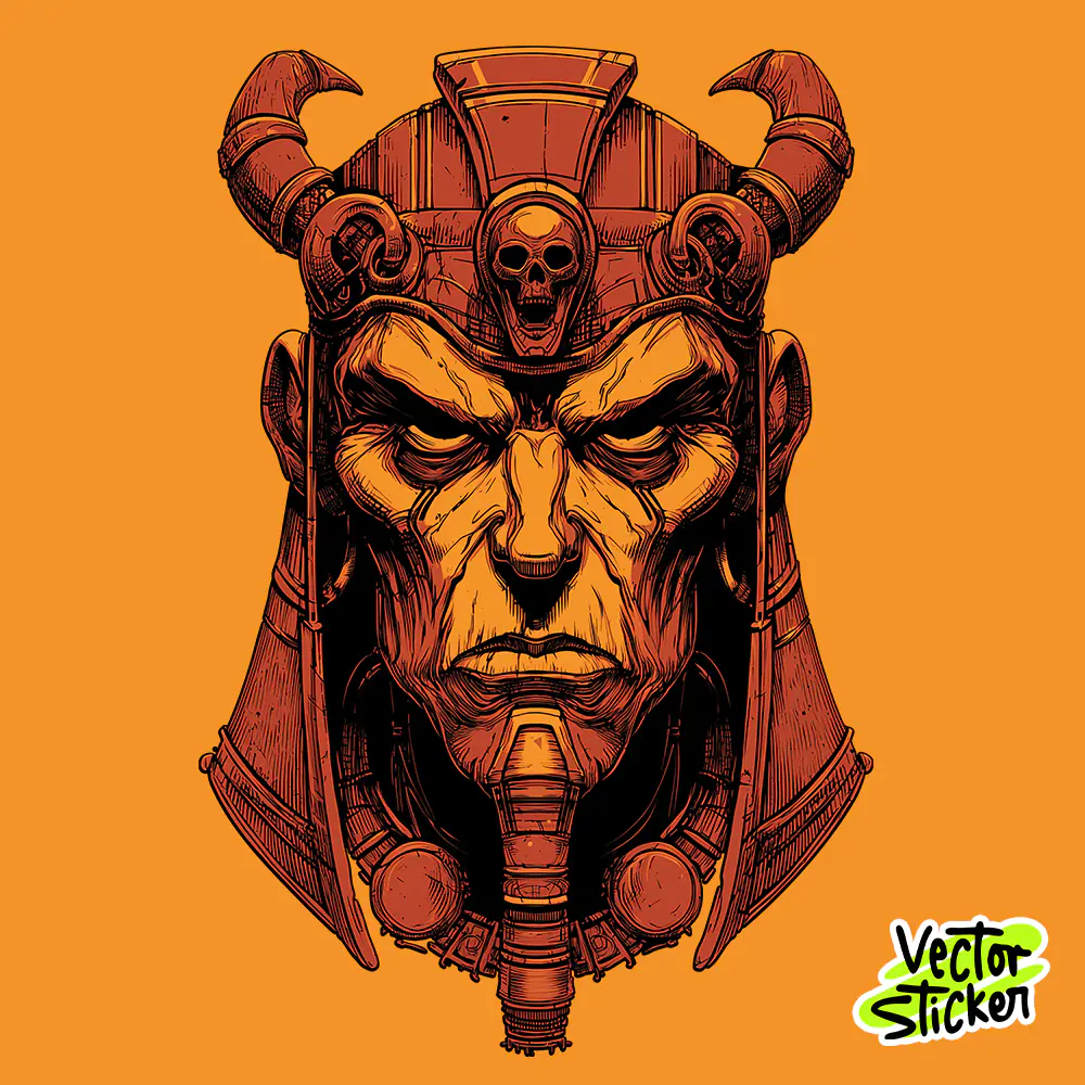 Evil Pharaoh Egyptian Head Dark Mythology Illustration High Resolution PNG Tshirt Design