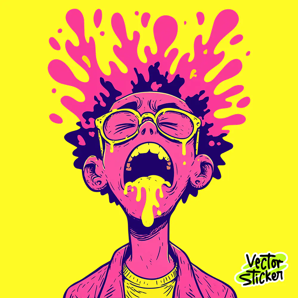 Free Premium T-Shirt Designs – Pop Art Screaming Character Illustration