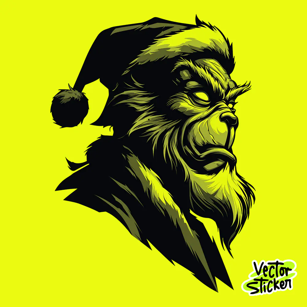 Dark Grinch Silhouette – Christmas Sticker & T-Shirt Design Vector Art