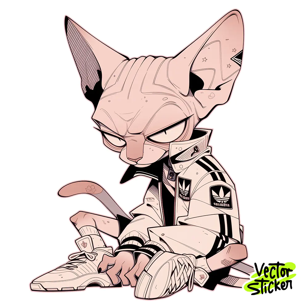 Street Sphynx Cat T-Shirt Graffiti Urban Attitude Design