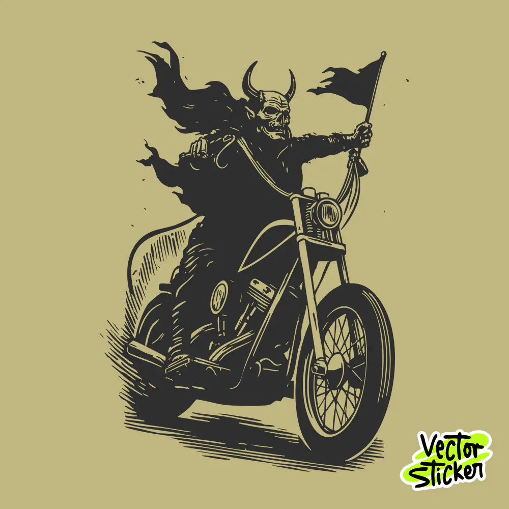 Free T Shirt Designs Demon Biker Dark Vintage Illustration High Resolution PNG