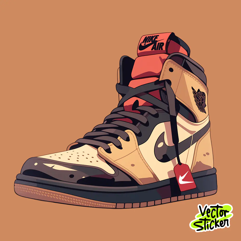 Sneaker Vector Illustration | Streetwear Shoe T-Shirt Design PNG