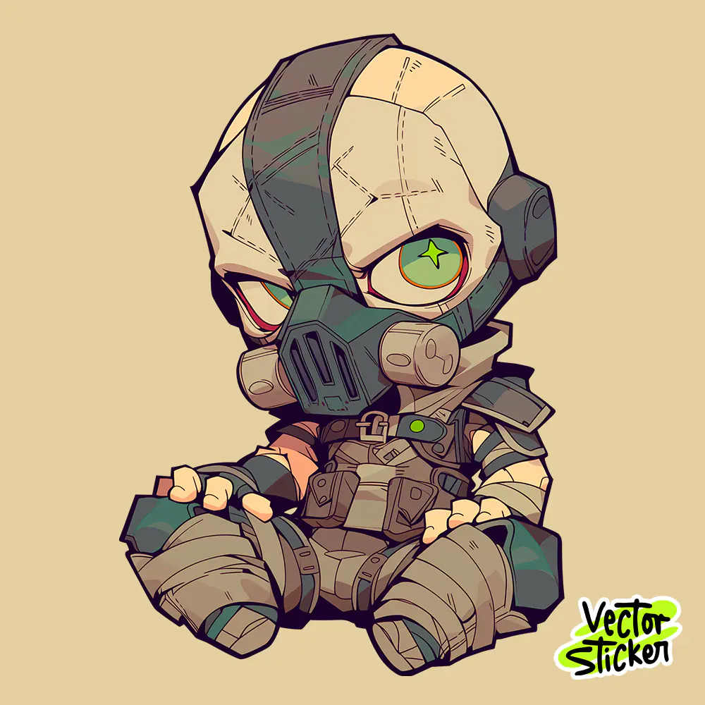 Heavy Recon Chibi Bane Sticker Free PNG | VectorSticker