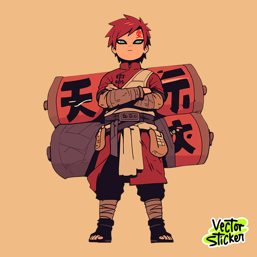 Free T Shirt Design – Anime Ninja Character Gaara
